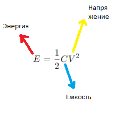 формула расчета энергии конденсатора онлайн